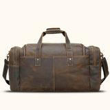 Vintage leather weekend duffle bag, the perfect blend of style and functionality for your travels.