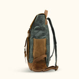 Waxed Canvas Leather Laptop Backpack - A perfect fusion of rugged waxed canvas and luxurious leather, offering style and durability while safeguarding your laptop and essentials in one trendy package.