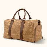 Weekender Bag with Shoe Compartment: A versatile weekender bag equipped with a separate shoe storage compartment for organized and stylish travel.