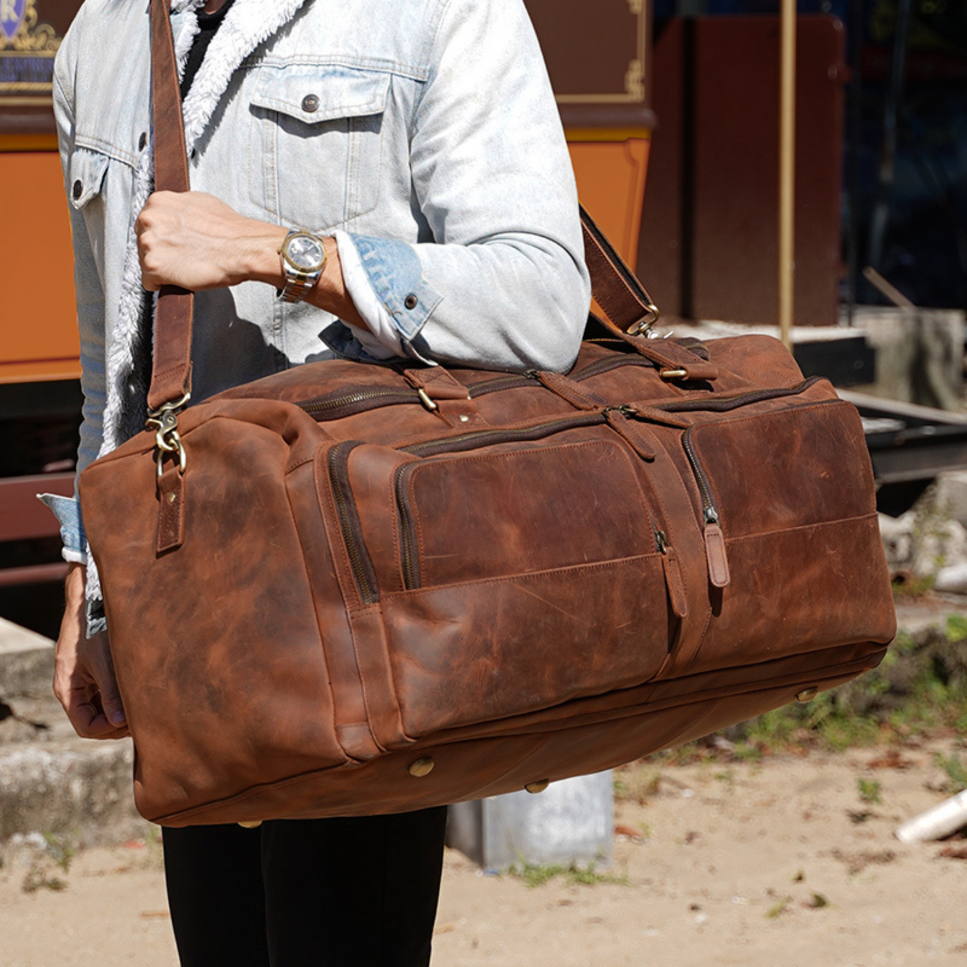 The Homesteader: Luxury Western Leather Duffel Bag