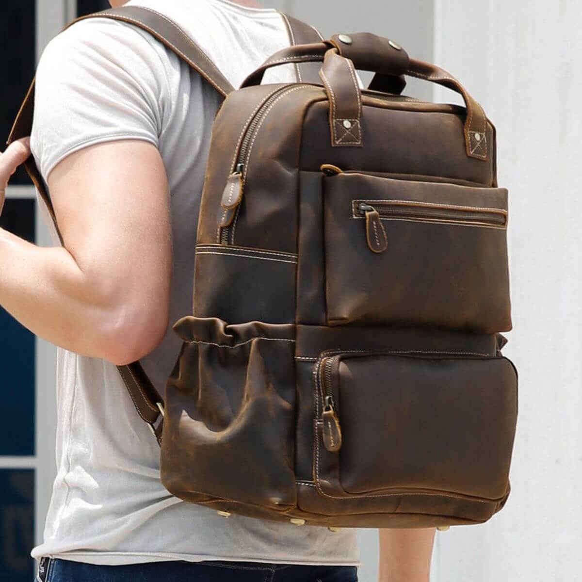 The Southern Cross – Handmade Adventure Backpack Dark Brown
