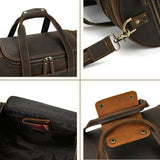 Discover sophistication: men's leather barrel bag.