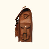 The Old Town - Vintage Leather Saddle Bag Briefcase