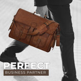 The Old Town - Vintage Leather Saddle Bag Briefcase