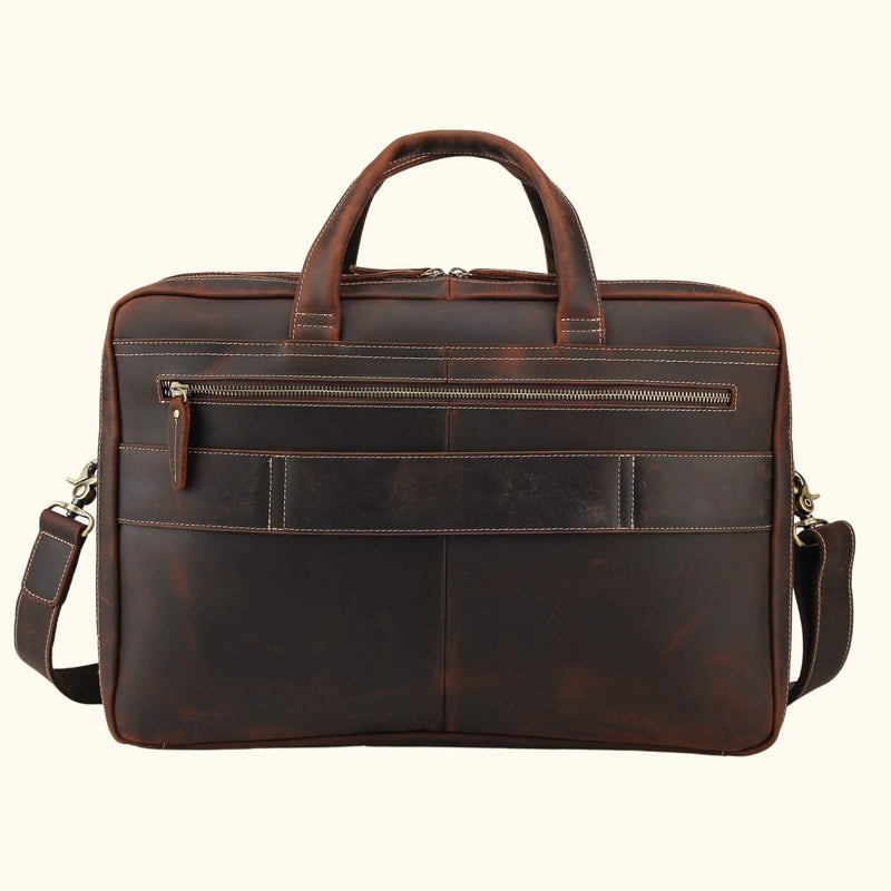 The Lone Rider - Rugged Vintage Leather Briefcase – Western Leather Goods