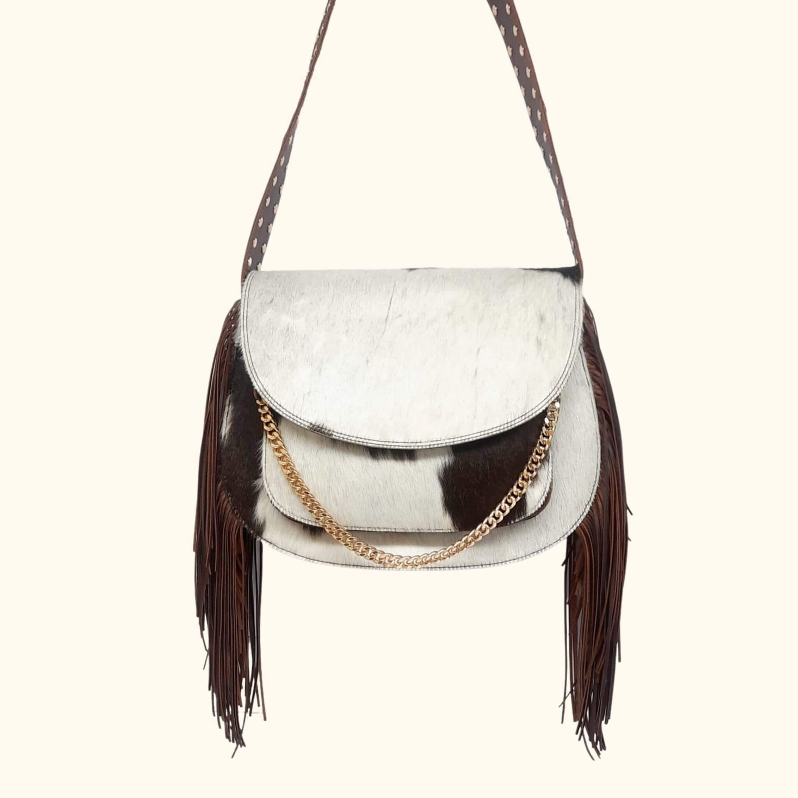 Cowhide Fringe Crossbody Purse - A Fusion of Western Flair