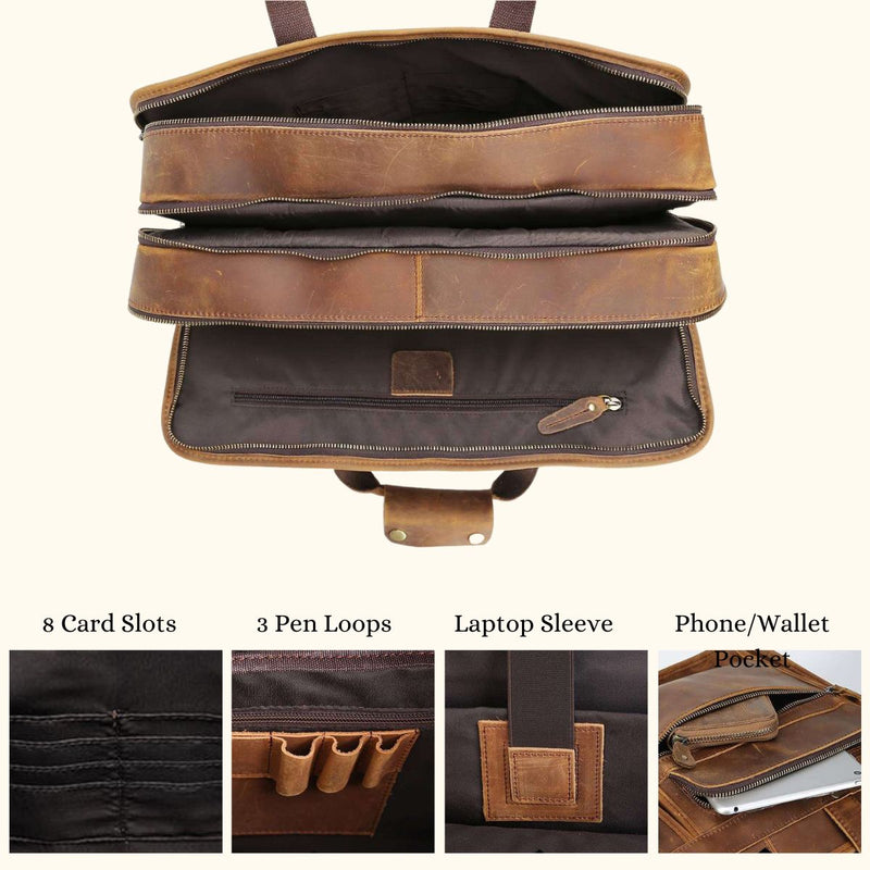 Beast of Burden – Western Large Leather Briefcase – Western Leather Goods