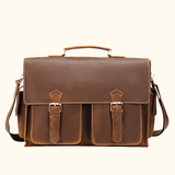 The Brass Maiden – Vintage Leather Briefcase