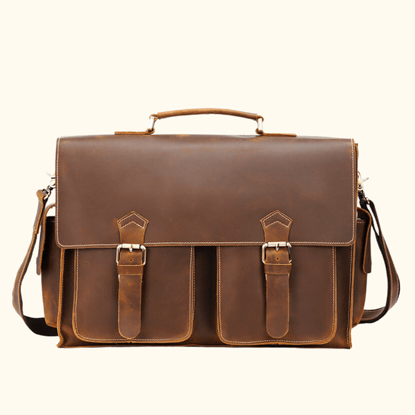 The Brass Maiden – Vintage Leather Briefcase