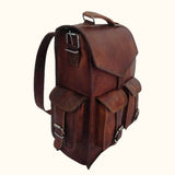 The Angry Armadillo - Brown Leather Backpack