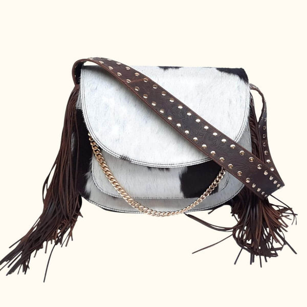 White Fringe Shoulder bag, handbag with Minimalist Work and Bling Handle  for Indian Wedding, Elegant Evening Party and Ethnic wear. - Bags & Purses